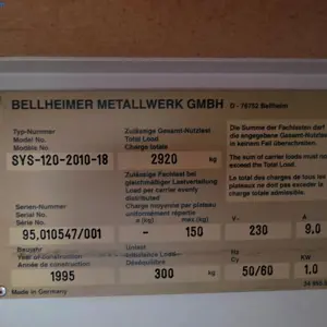 Lagerpaternoster Bellheimer Metallwerk SYS-120-2010-18