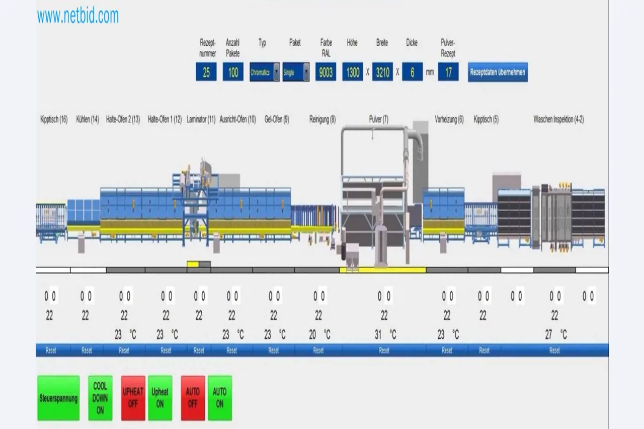 Verkauf einer neuwertigen Pulverbeschichtungs- und Sicherheitsglasanlage (Ausstellungsmaschine)-48