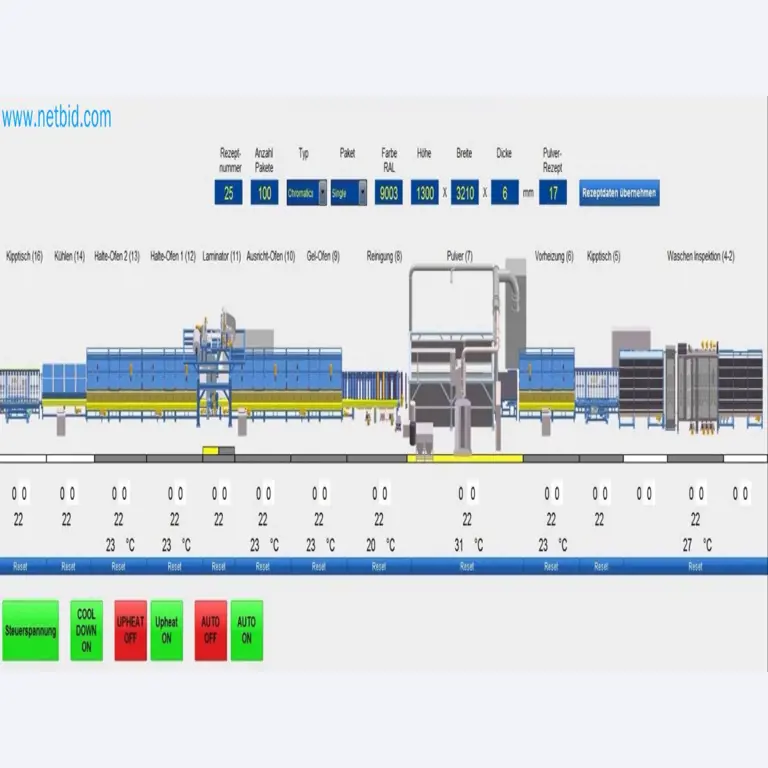 Verkauf einer neuwertigen Pulverbeschichtungs- und Sicherheitsglasanlage (Ausstellungsmaschine)-48
