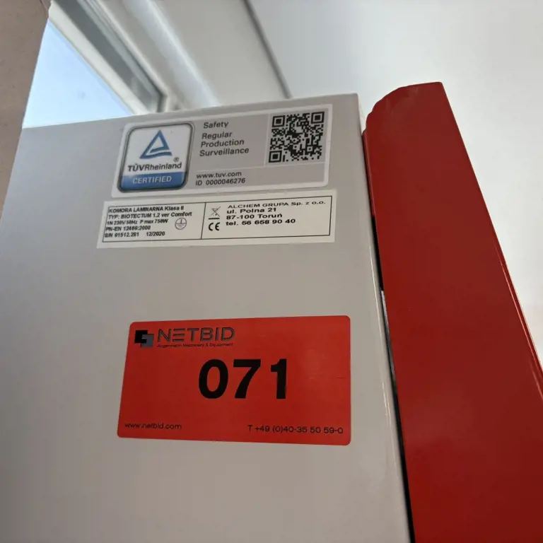 Banco esterilizado BIOTECTUM Total Safety 1.2 Comfort