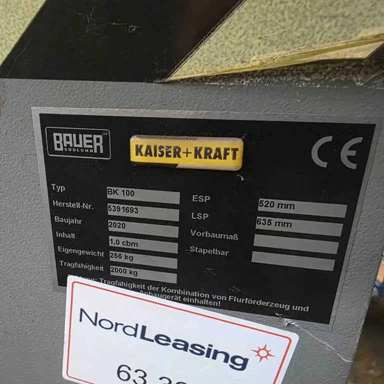 Chip dump bucket Bauer BK100