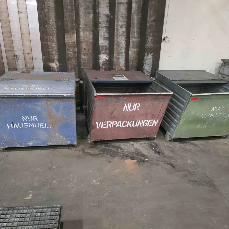 3 Dumpsters (household waste, packaging, waste paper)