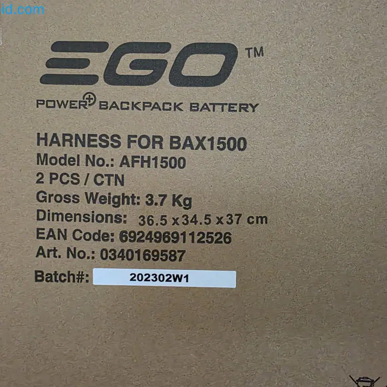 Arnés para batería BAX1500 EGO POWER AFH1500