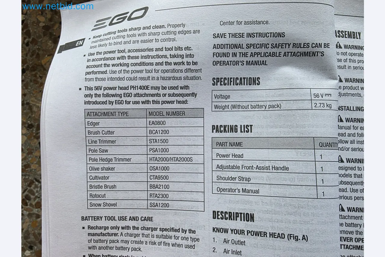 Auktion - EGO-Elektrowerkzeugen ungenutzt-4