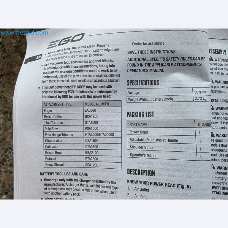 Auktion - EGO-Elektrowerkzeugen ungenutzt-4