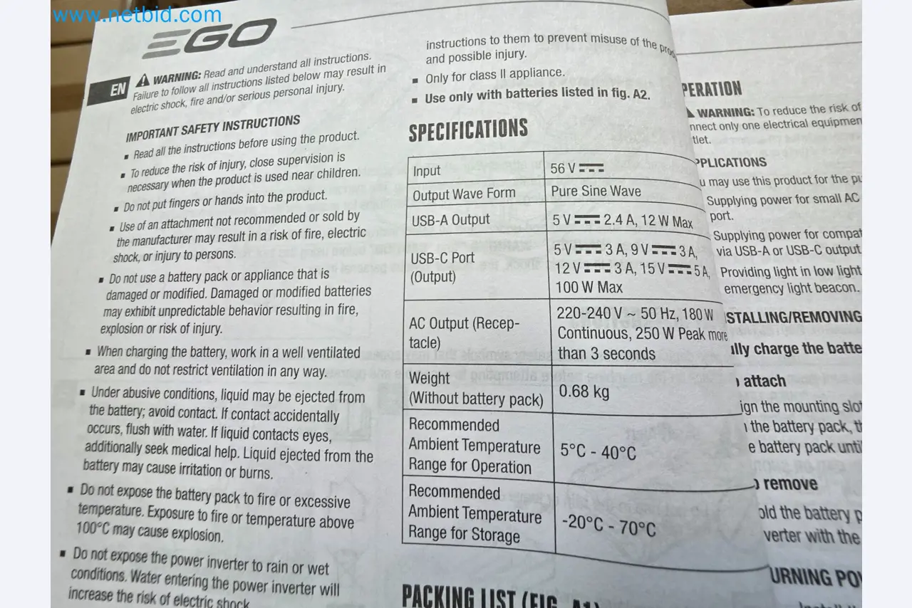 Auktion - EGO-Elektrowerkzeugen ungenutzt-3