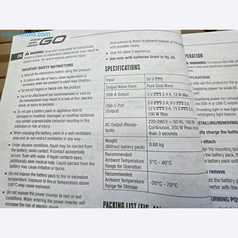 Auktion - EGO-Elektrowerkzeugen ungenutzt-3