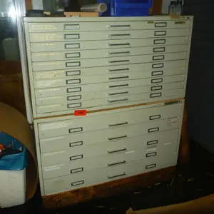 2 Horizontal Steel Drawing Cabinets