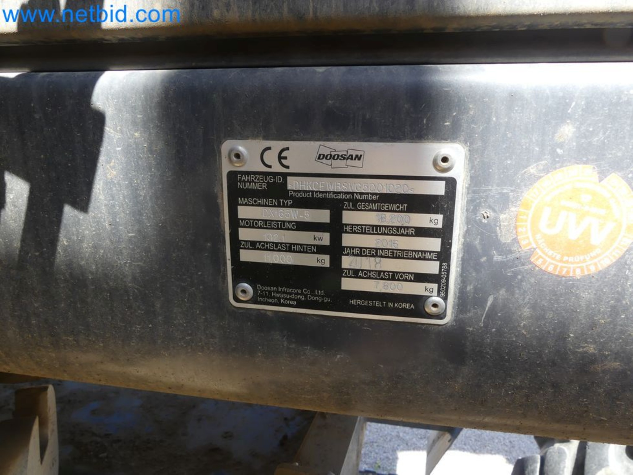Koparka mobilna DOOSAN DX165W-58