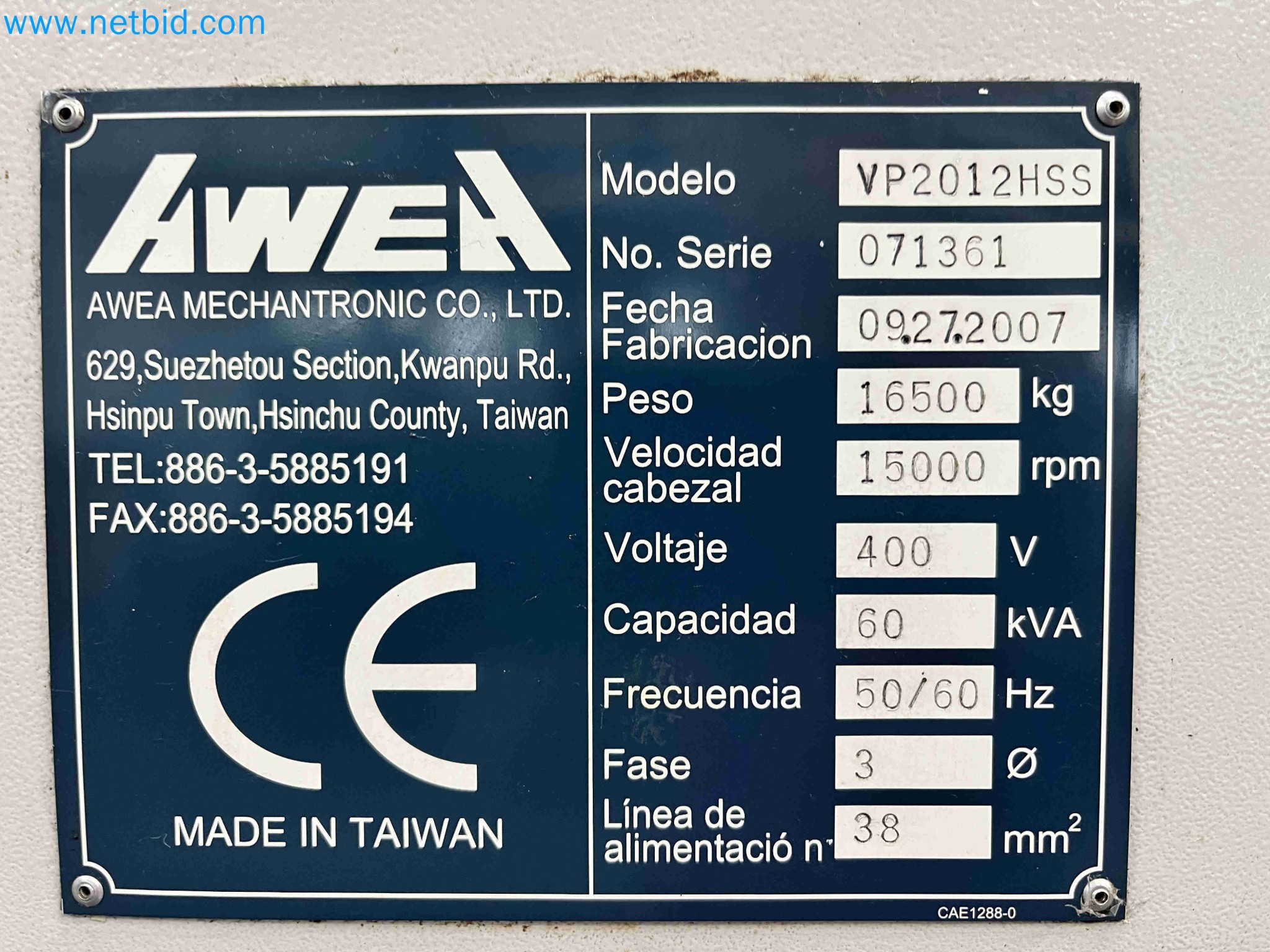 Vente aux enchères de machines-outils provenant de plusieurs fermetures d'entreprises au Portugal-21