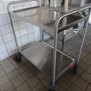 2 Stainless steel serving trolley