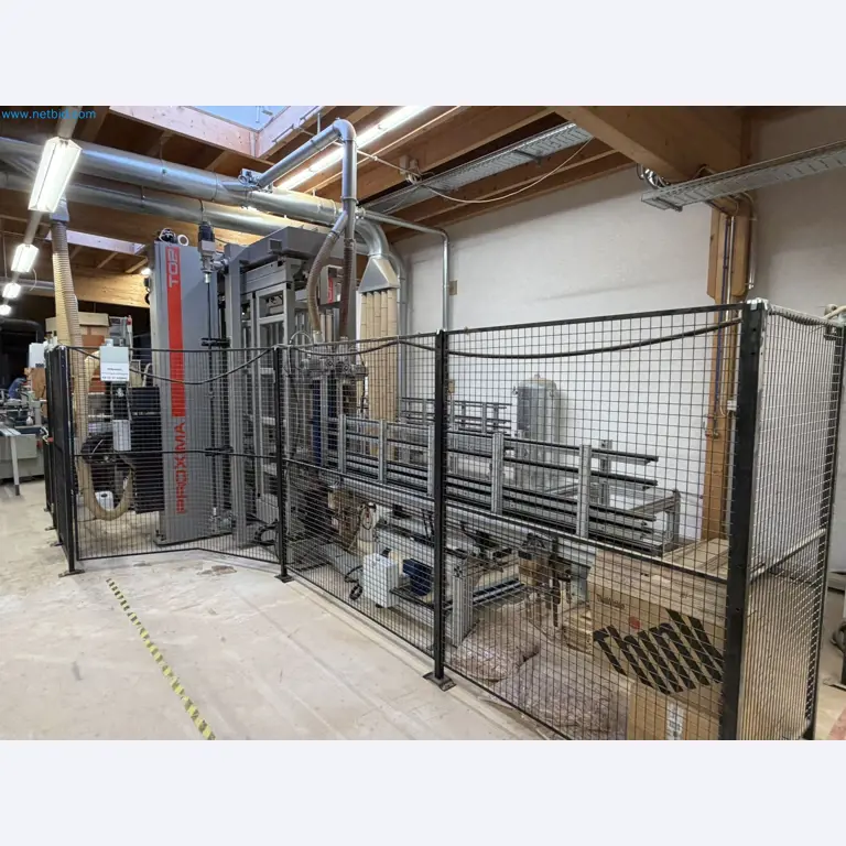 For sale due to insolvency. First-class longitudinal machining center with numerical control for modular furniture production with unloading robot-32