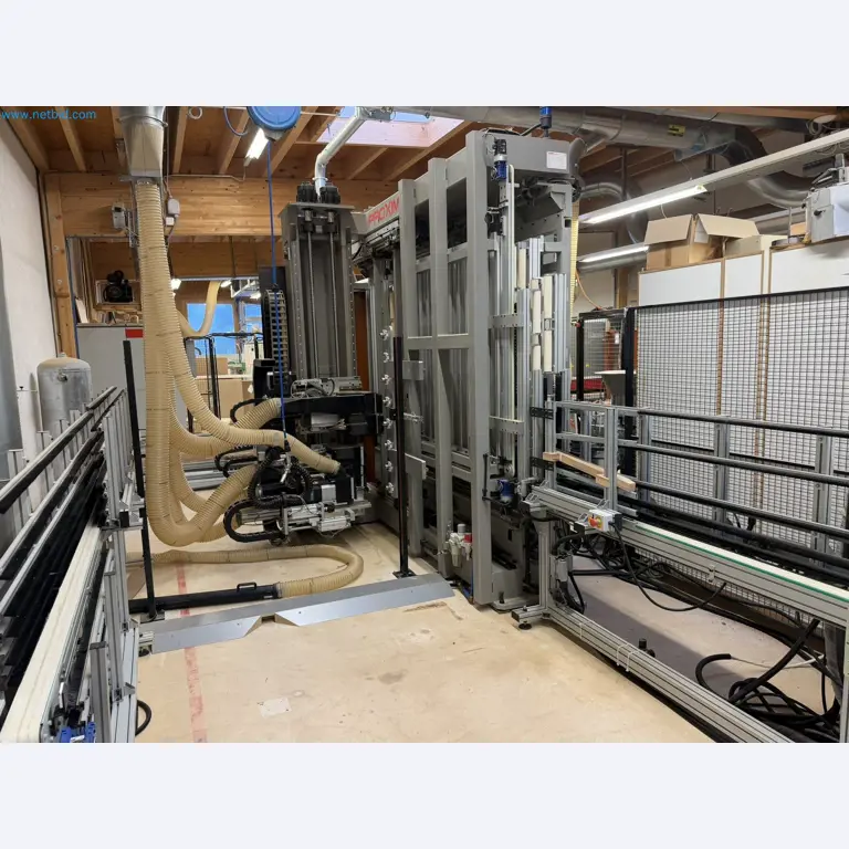 For sale due to insolvency. First-class longitudinal machining center with numerical control for modular furniture production with unloading robot-5