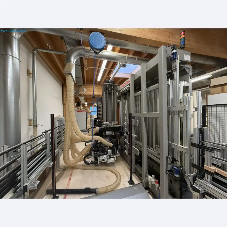 For sale due to insolvency. First-class longitudinal machining center with numerical control for modular furniture production with unloading robot-6