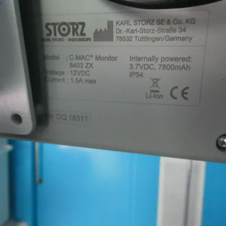 Endoskop, laryngoskop (wideo), monitor Karl Storz GmbH & Co. KG C-MAC - 8403 ZX