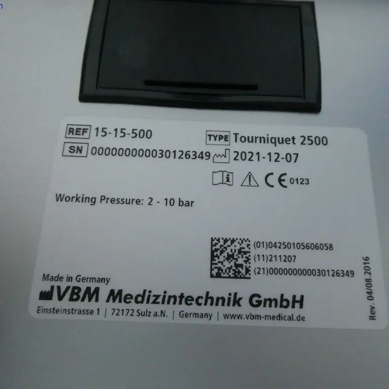 Urządzenie do usuwania krwi (mechaniczne) VBM Medizintechnik GmbH Tourniquet 2500