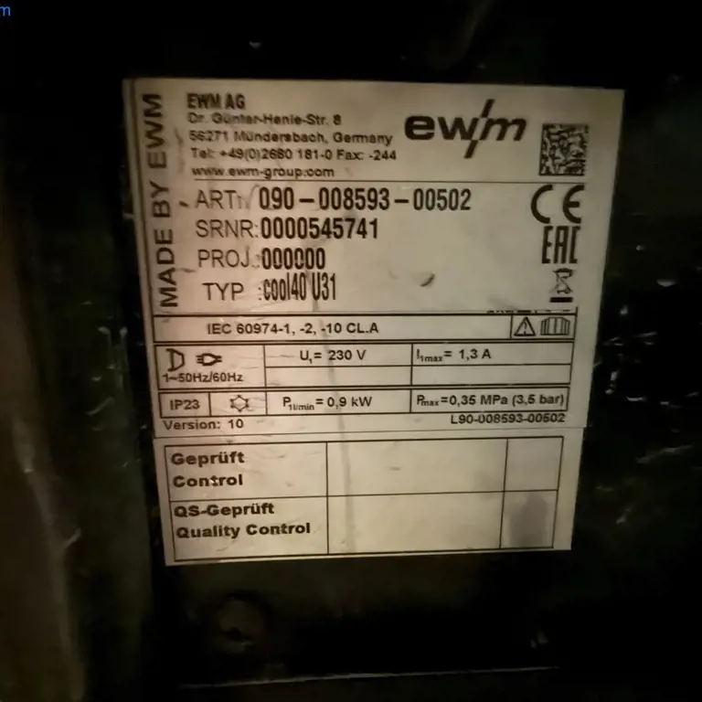 TIG welding machine EWM Tetrix Puls AC/DC