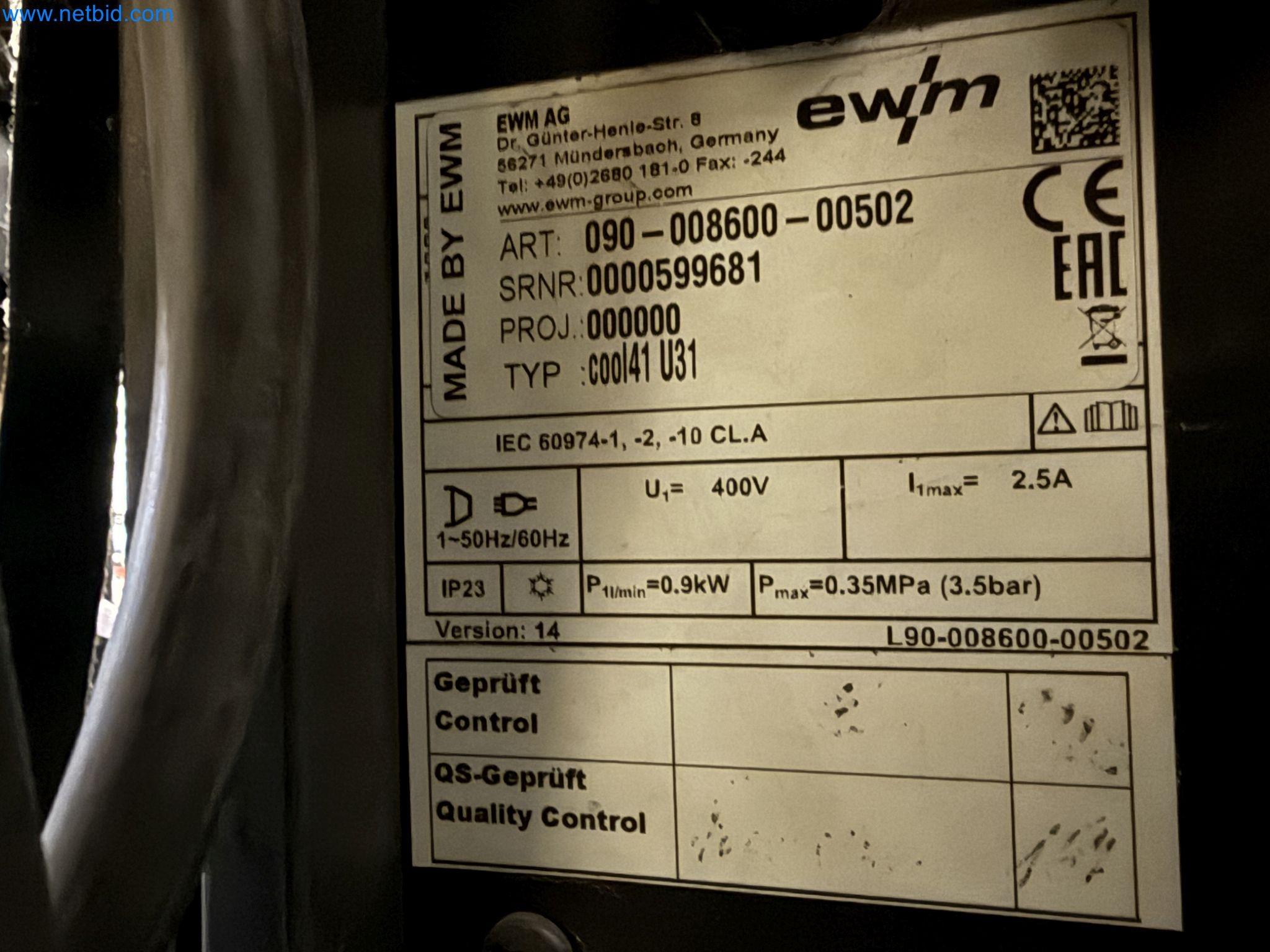 Equipment, material stocks and operating equipment of a plant construction company-1