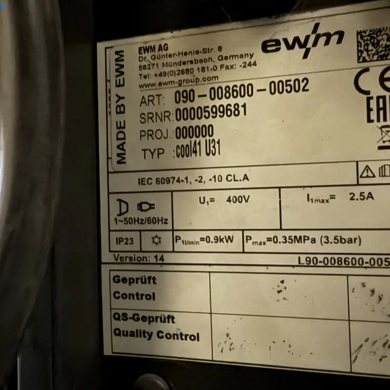 TIG welding machine EWM Tetrix 300 AC/DC Comfort 2.0 puls 8