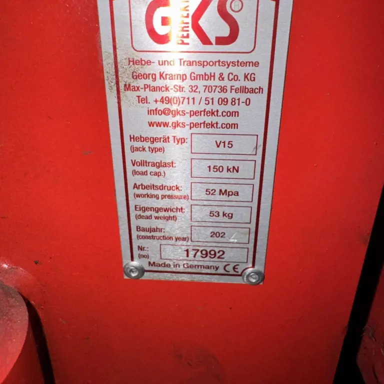 2 Machine jack GKS V15, 150 kN GKS V15