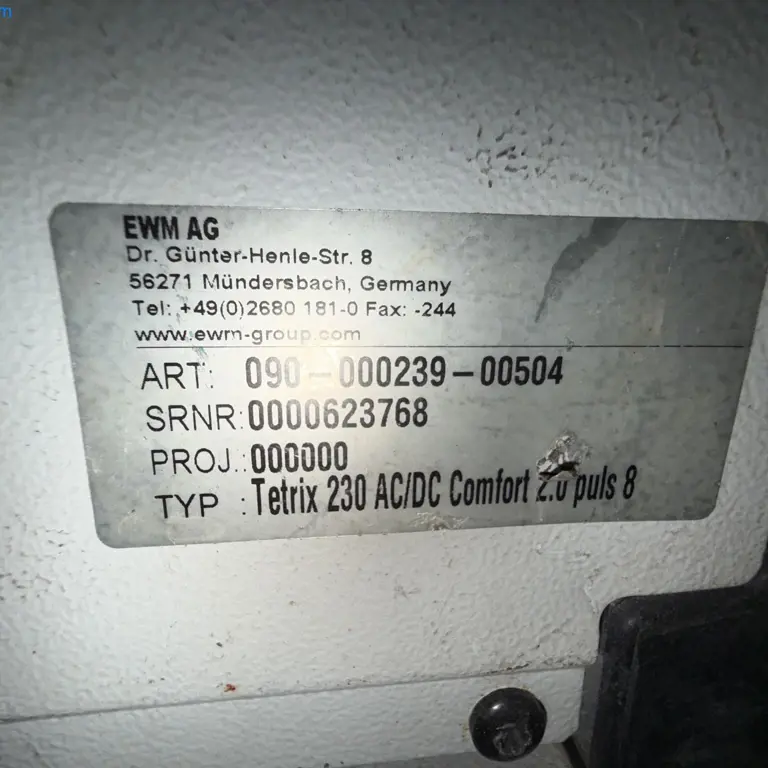 TIG welding machine EWM Tetrix 230 AC/DC Comfort 2.0 puls 8