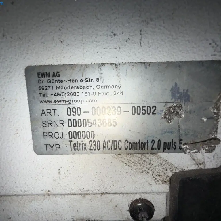 TIG welding machine EWM Tetrix 230 AC/DC Comfort 2.0 puls 5