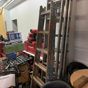 Wooden double ladder