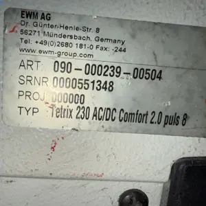 TIG welding machine EWM Tetrix 230 AC/DC Comfort 2.0 puls 8