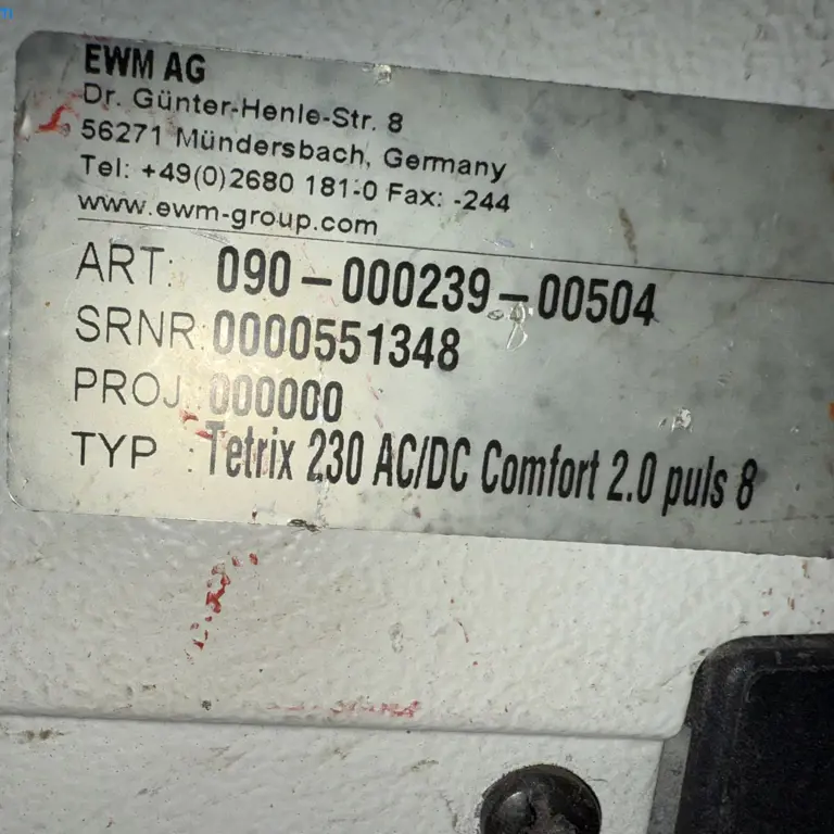 TIG welding machine EWM Tetrix 230 AC/DC Comfort 2.0 puls 8