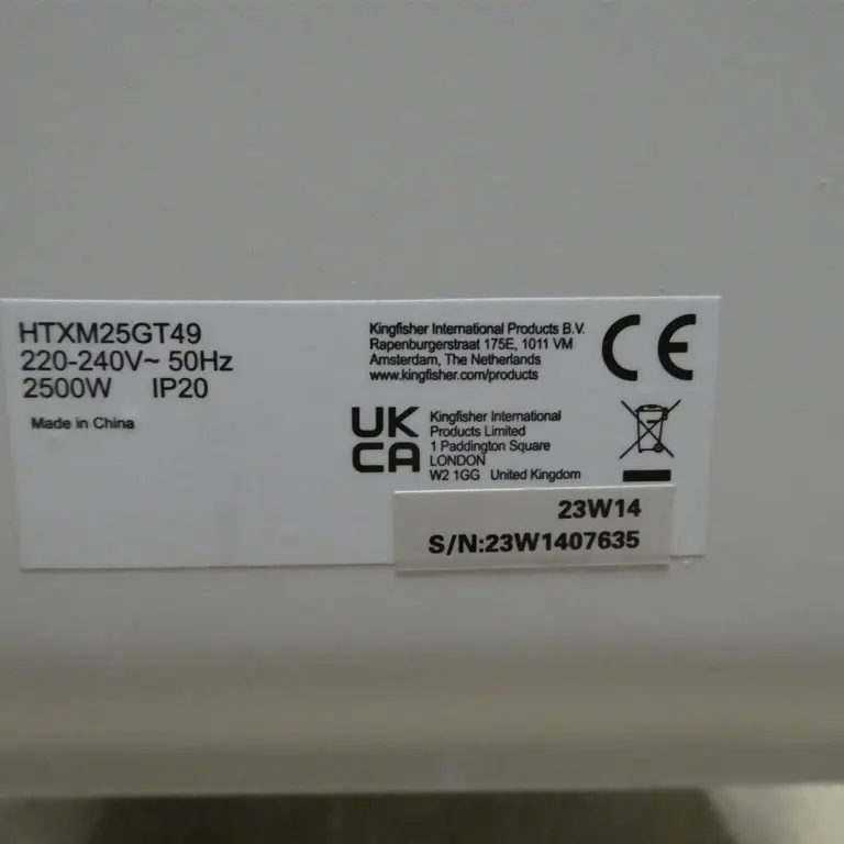 Electric heater Kingfisher HTXM25GT49