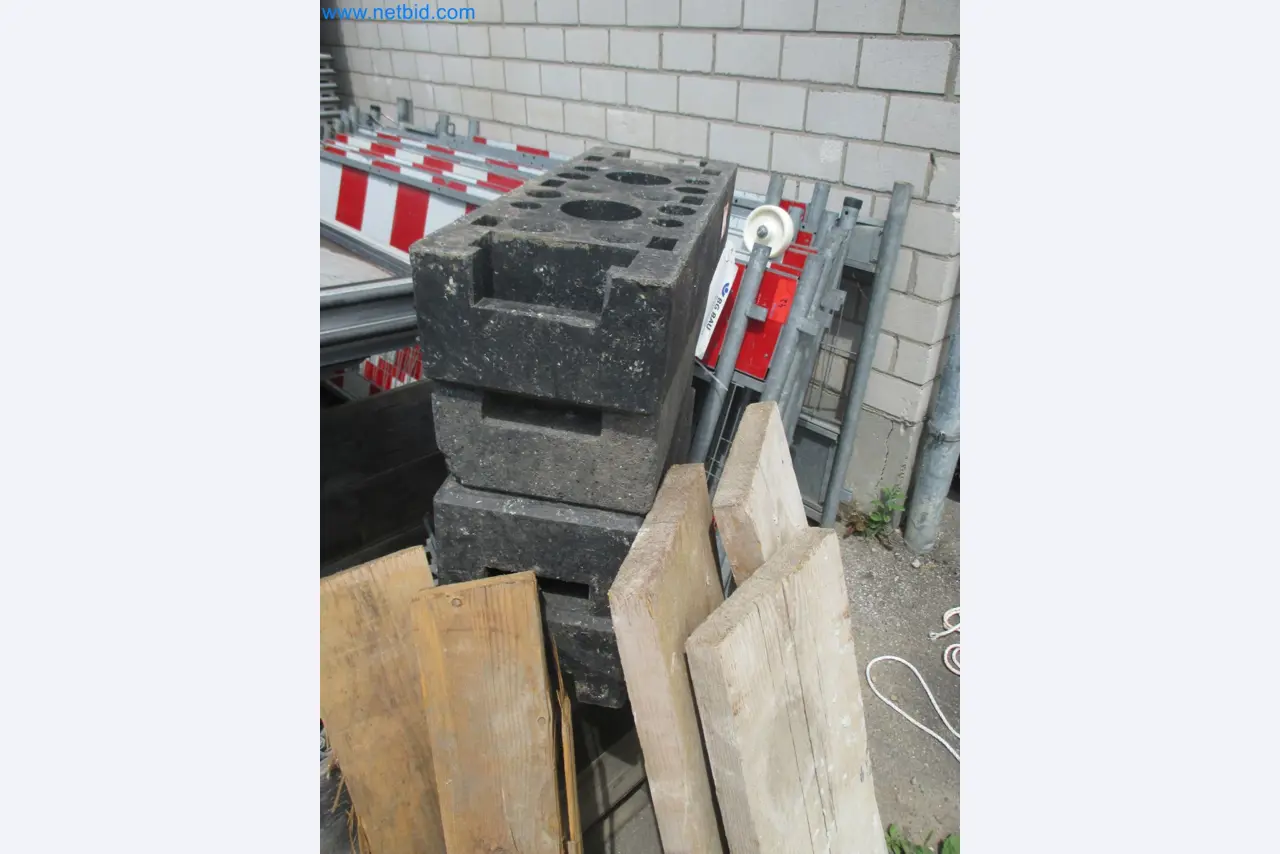 Scaffolding components (some from the construction site), machinery, and vehicles belonging to a construction company-3