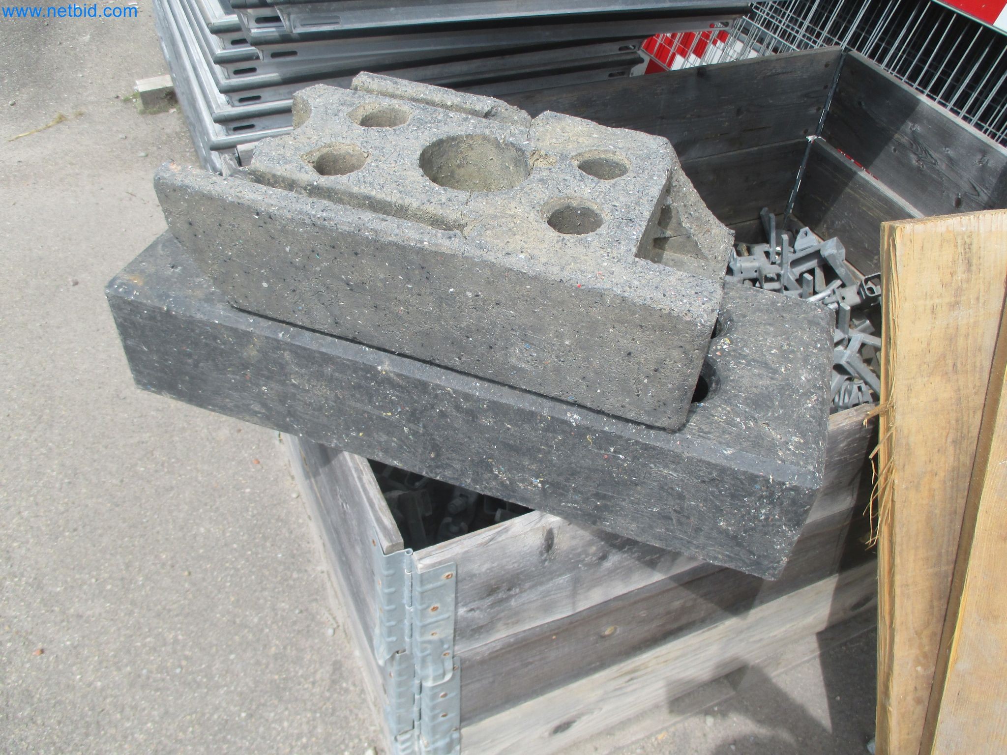 Scaffolding components (some from the construction site), machinery, and vehicles belonging to a construction company-4