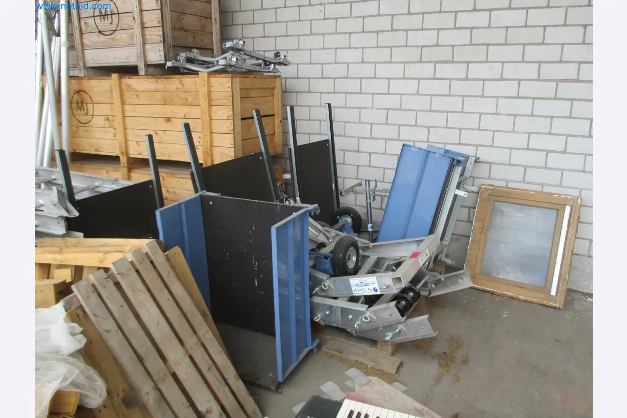 Scaffolding components (some from the construction site), machinery, and vehicles belonging to a construction company-5