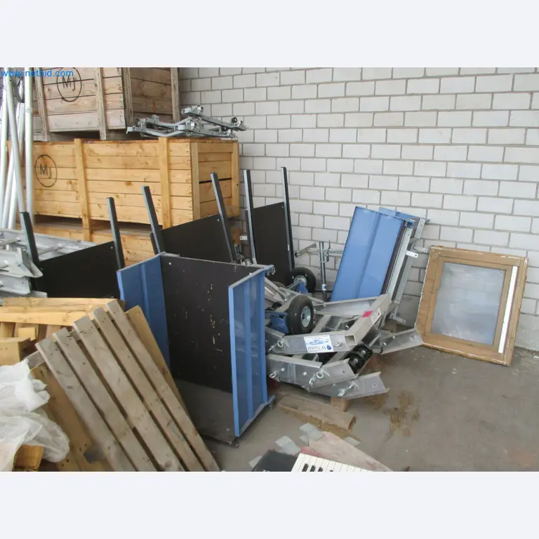 Scaffolding components (some from the construction site), machinery, and vehicles belonging to a construction company-5