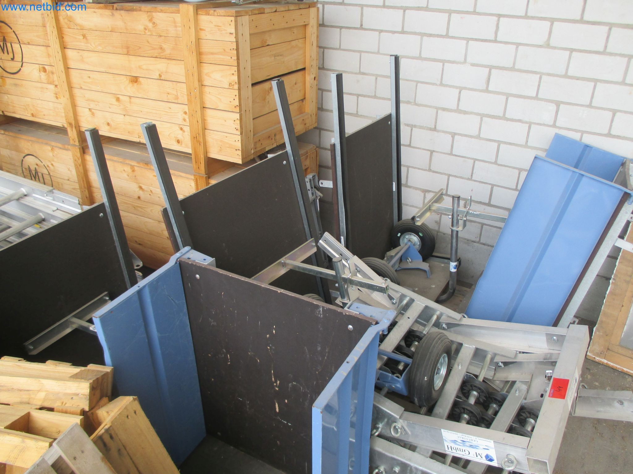 Scaffolding components (some from the construction site), machinery, and vehicles belonging to a construction company-6