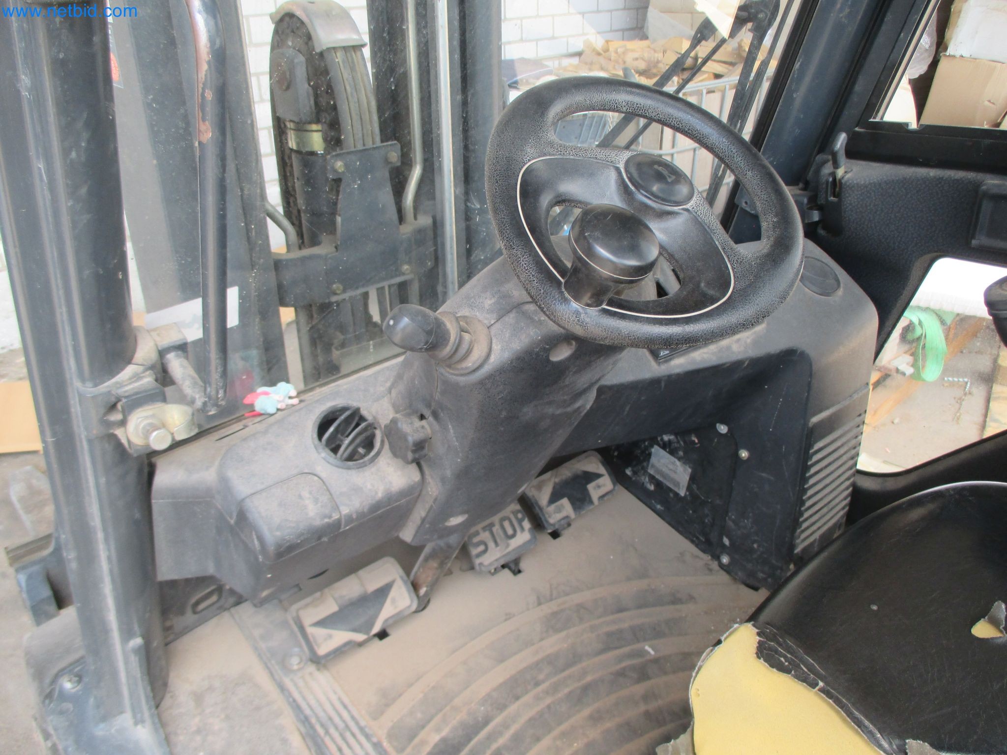 Scaffolding components (some from the construction site), machinery, and vehicles belonging to a construction company-4