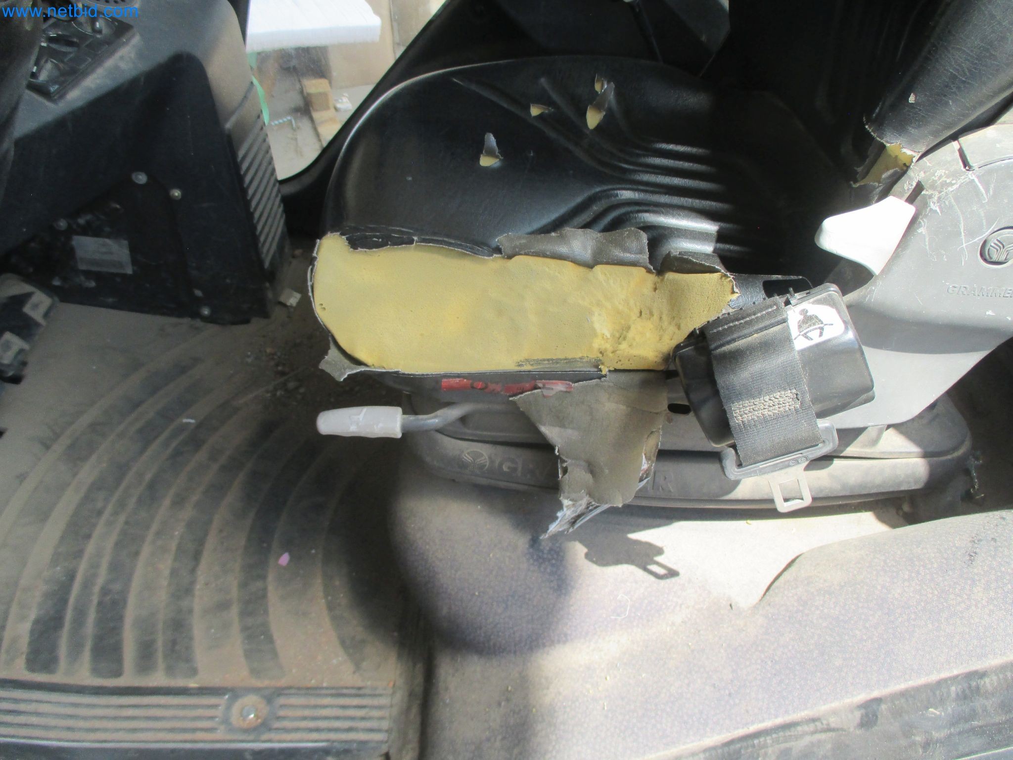 Scaffolding components (some from the construction site), machinery, and vehicles belonging to a construction company-6