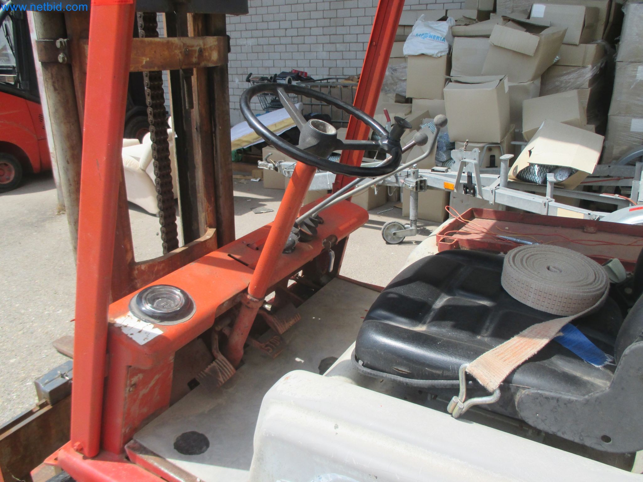 Scaffolding components (some from the construction site), machinery, and vehicles belonging to a construction company-3