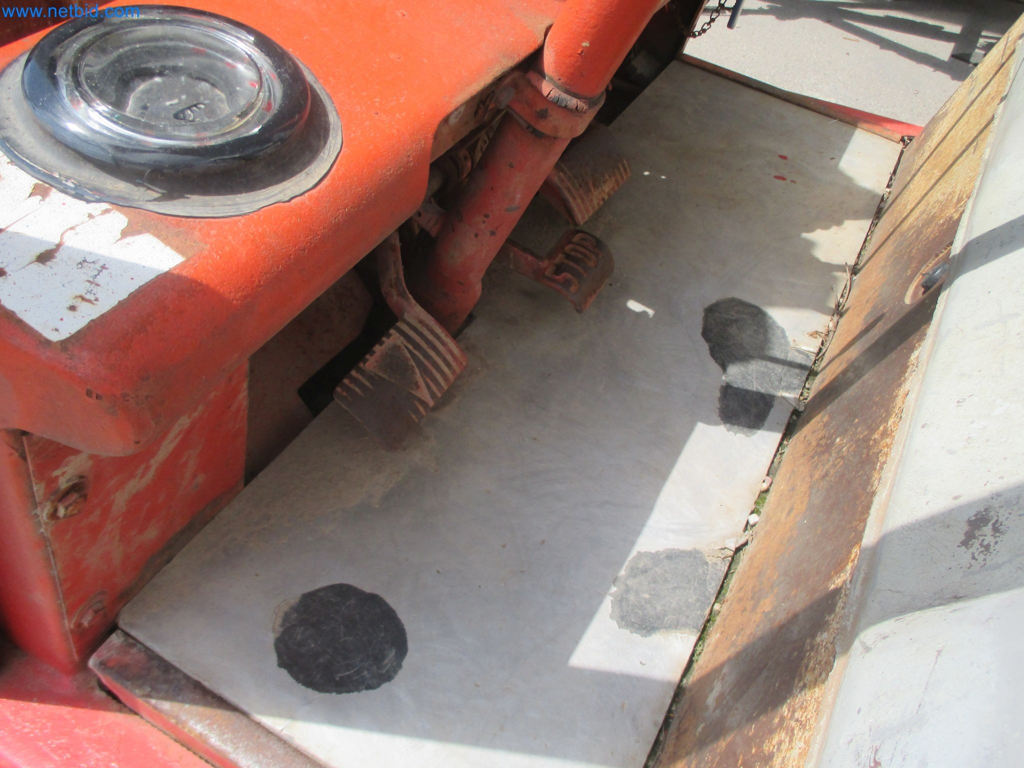 Scaffolding components (some from the construction site), machinery, and vehicles belonging to a construction company-5