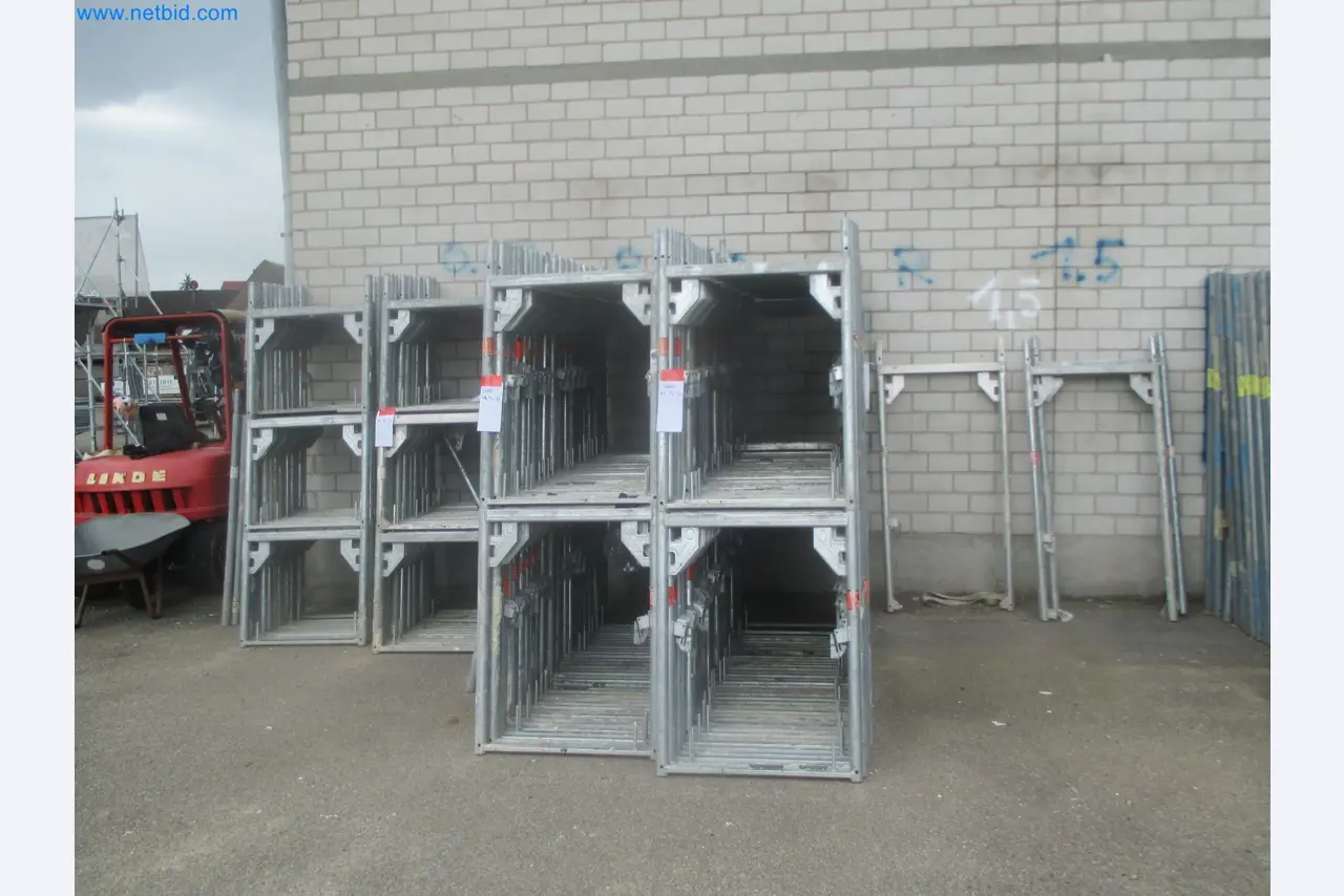 Scaffolding components (some from the construction site), machinery, and vehicles belonging to a construction company-2
