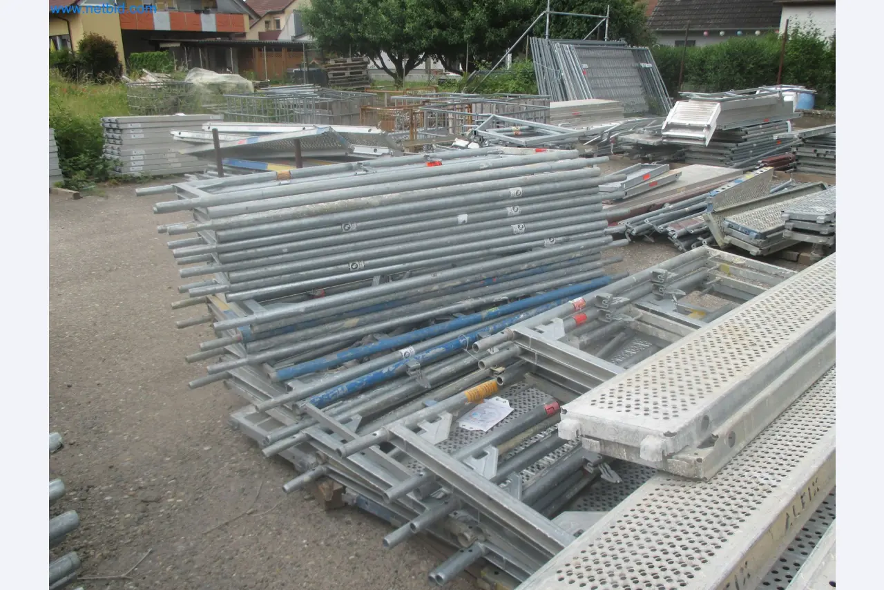 Scaffolding components (some from the construction site), machinery, and vehicles belonging to a construction company-3