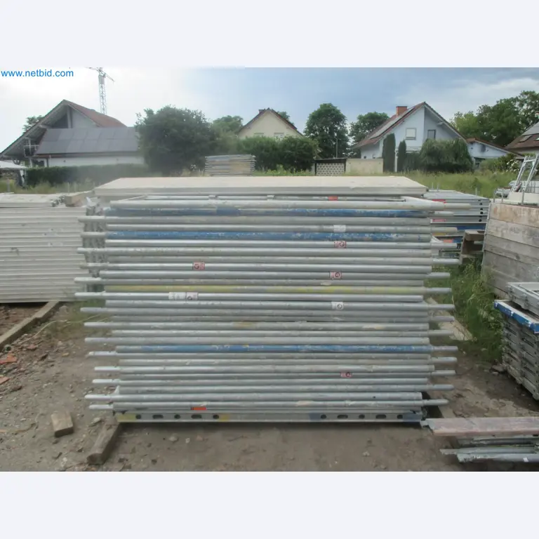 Scaffolding components (some from the construction site), machinery, and vehicles belonging to a construction company-9