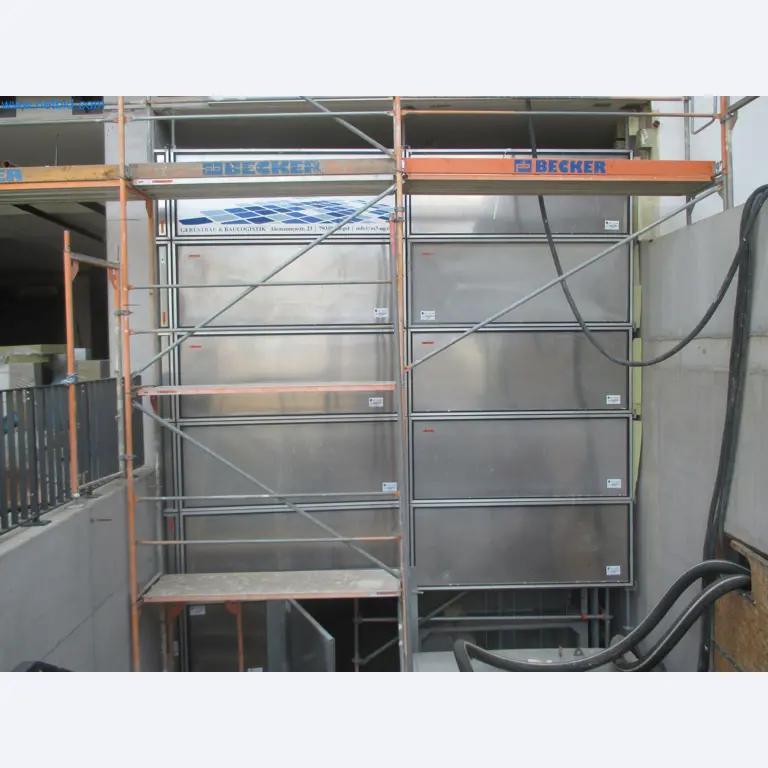 Scaffolding components (some from the construction site), machinery, and vehicles belonging to a construction company-10