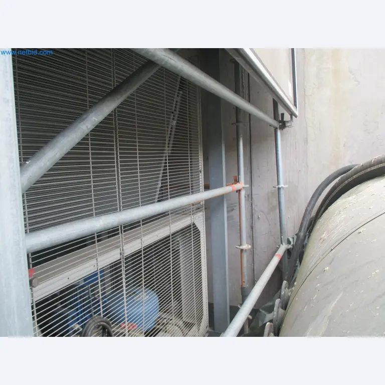 Scaffolding components (some from the construction site), machinery, and vehicles belonging to a construction company-14