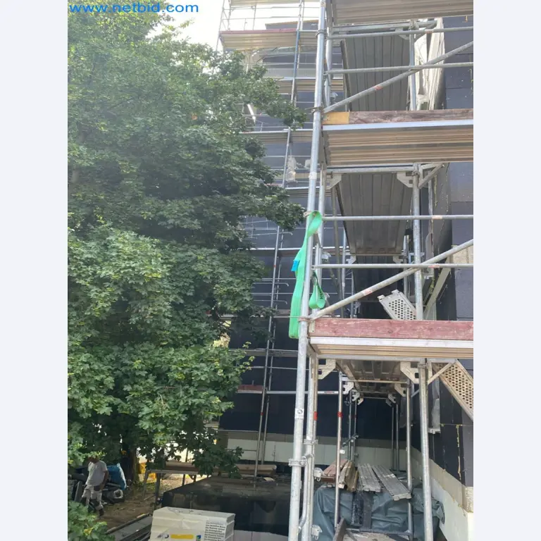 Scaffolding components (some from the construction site), machinery, and vehicles belonging to a construction company-4