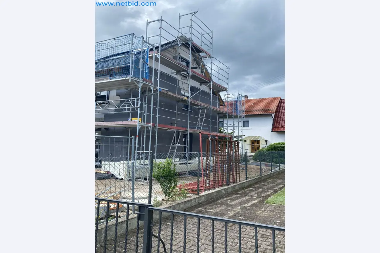 Scaffolding components (some from the construction site), machinery, and vehicles belonging to a construction company-3