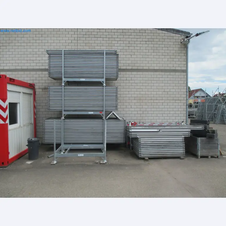 Scaffolding components (some from the construction site), machinery, and vehicles belonging to a construction company-1
