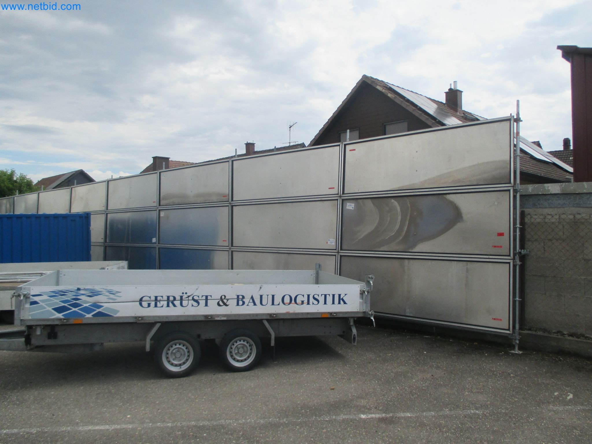 Scaffolding components (some from the construction site), machinery, and vehicles belonging to a construction company-3
