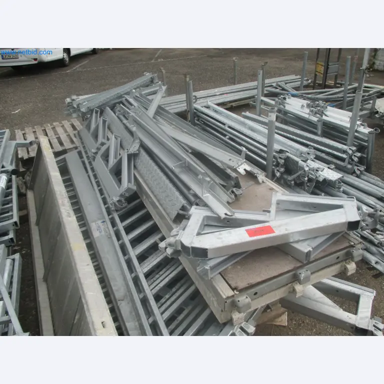 Scaffolding components (some from the construction site), machinery, and vehicles belonging to a construction company-4