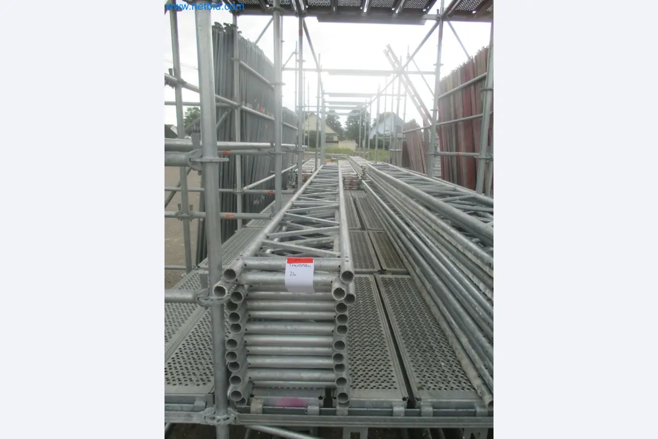 Scaffolding components (some from the construction site), machinery, and vehicles belonging to a construction company-1